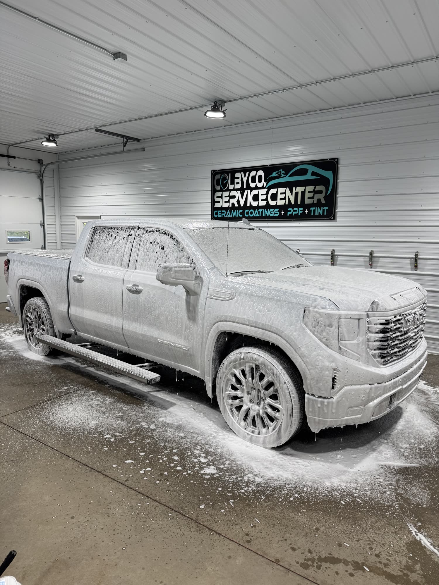 Ceramic coating maintenance wash on a GMC Denali in Lewisburg, PA